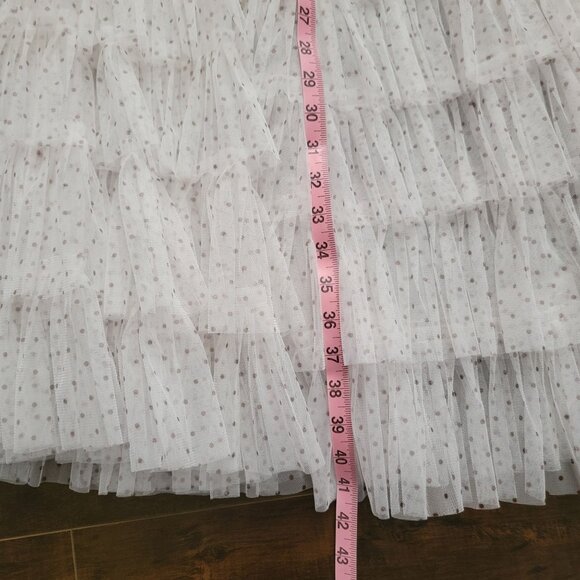 Free People Return of The Ruffle Maxi Skirt Womens M Whimsical Fairy Sheer - Picture 6 of 6
